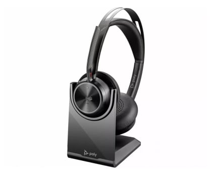 Słuchawki biurowe, callcenter Poly Voyager Focus 2 MS USB-A + Ładowarka biurkowa